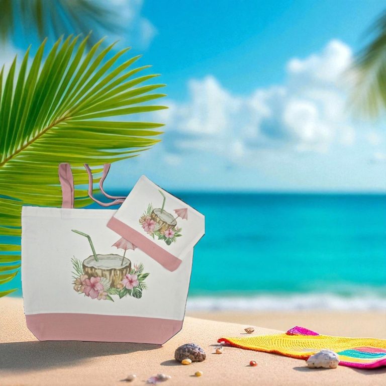 canvas bag and matching purse