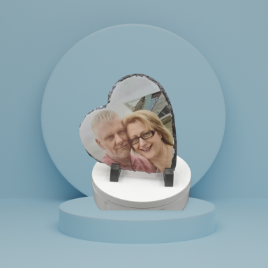 heart shaped photo slate