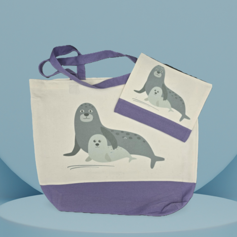 canvas bag and matching purse